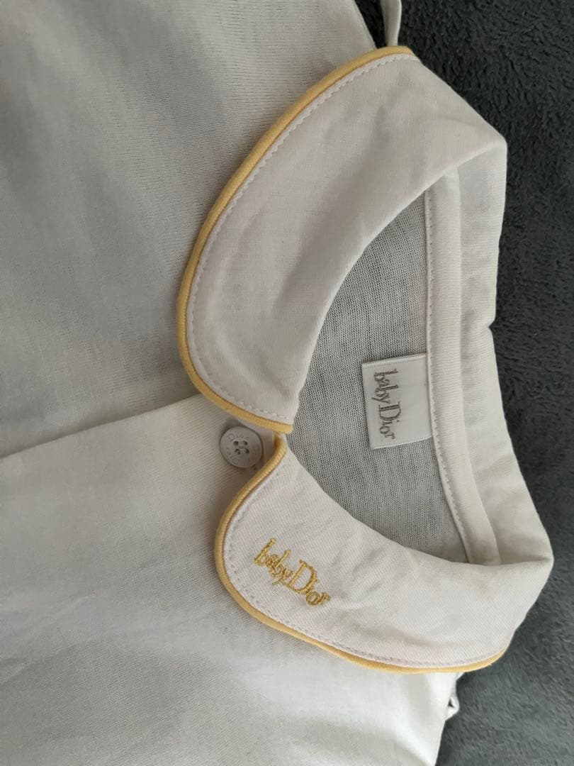 新品未使用90cm baby Dior イエロー ストライプロンパース