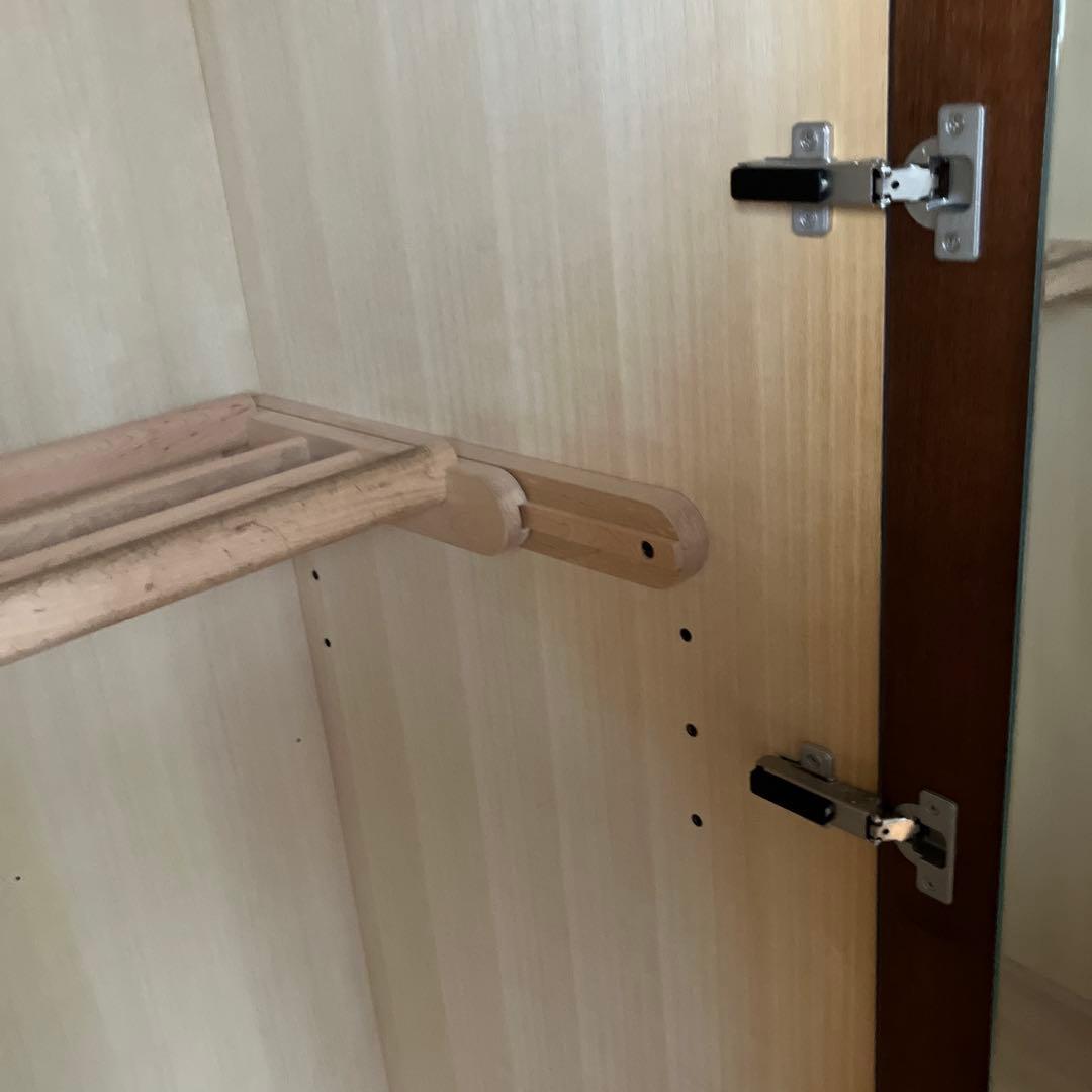 ダークブラウン木製洋服タンス　府中家具