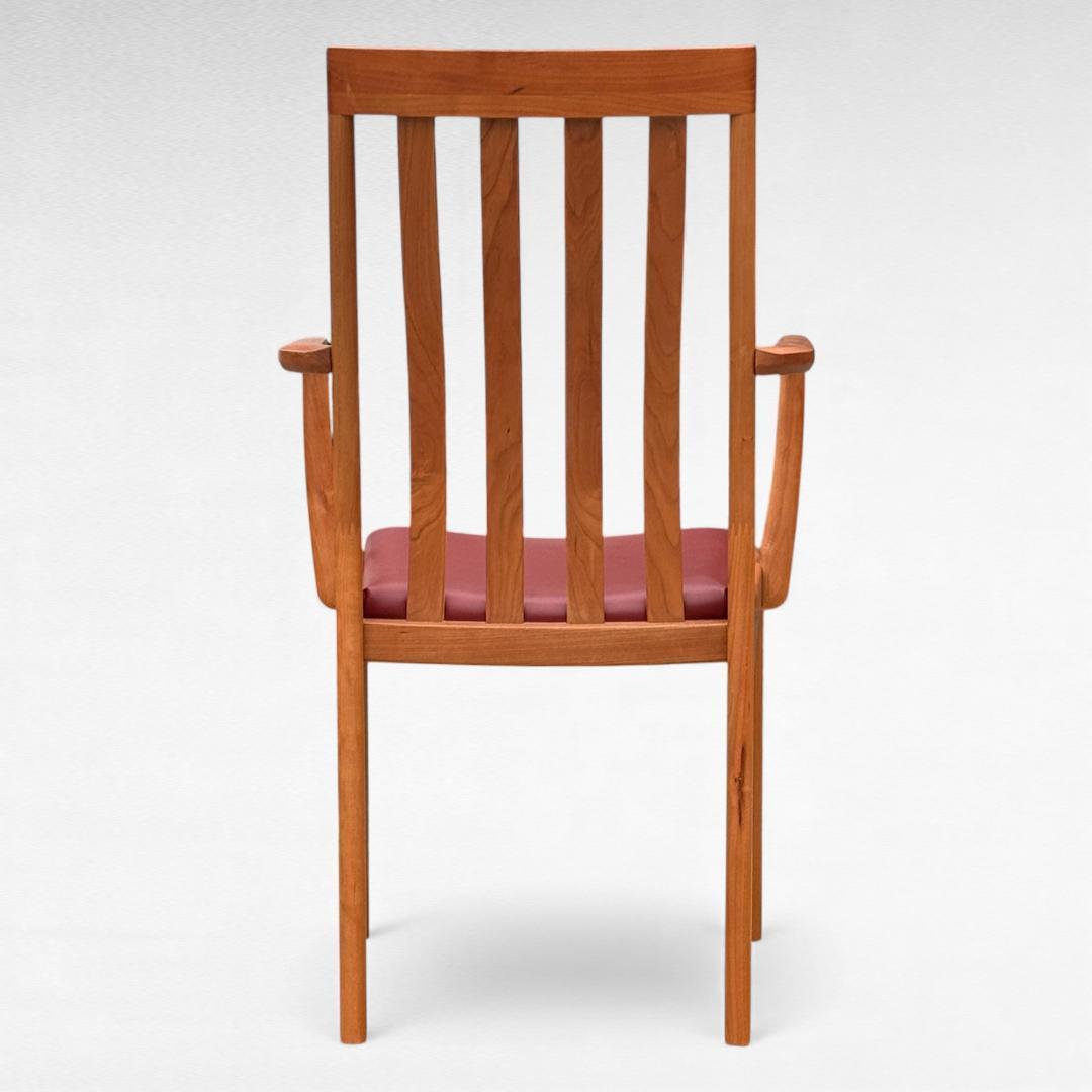 ①美品 ナガノインテリア 高級本革チェア DC322 ブラックチェリー