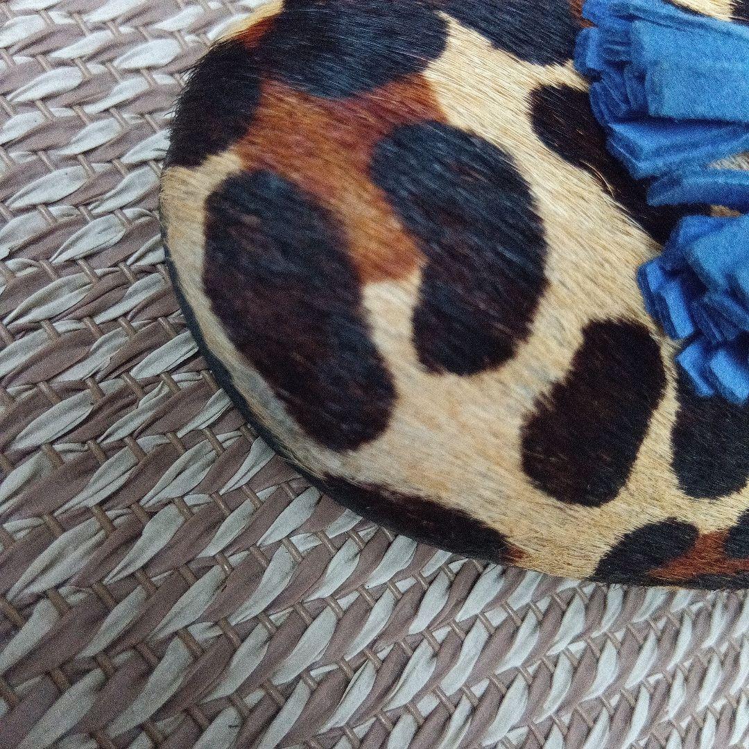 【美品】Chatelles シャテル フラットパンプス レオパードハラコ36.5