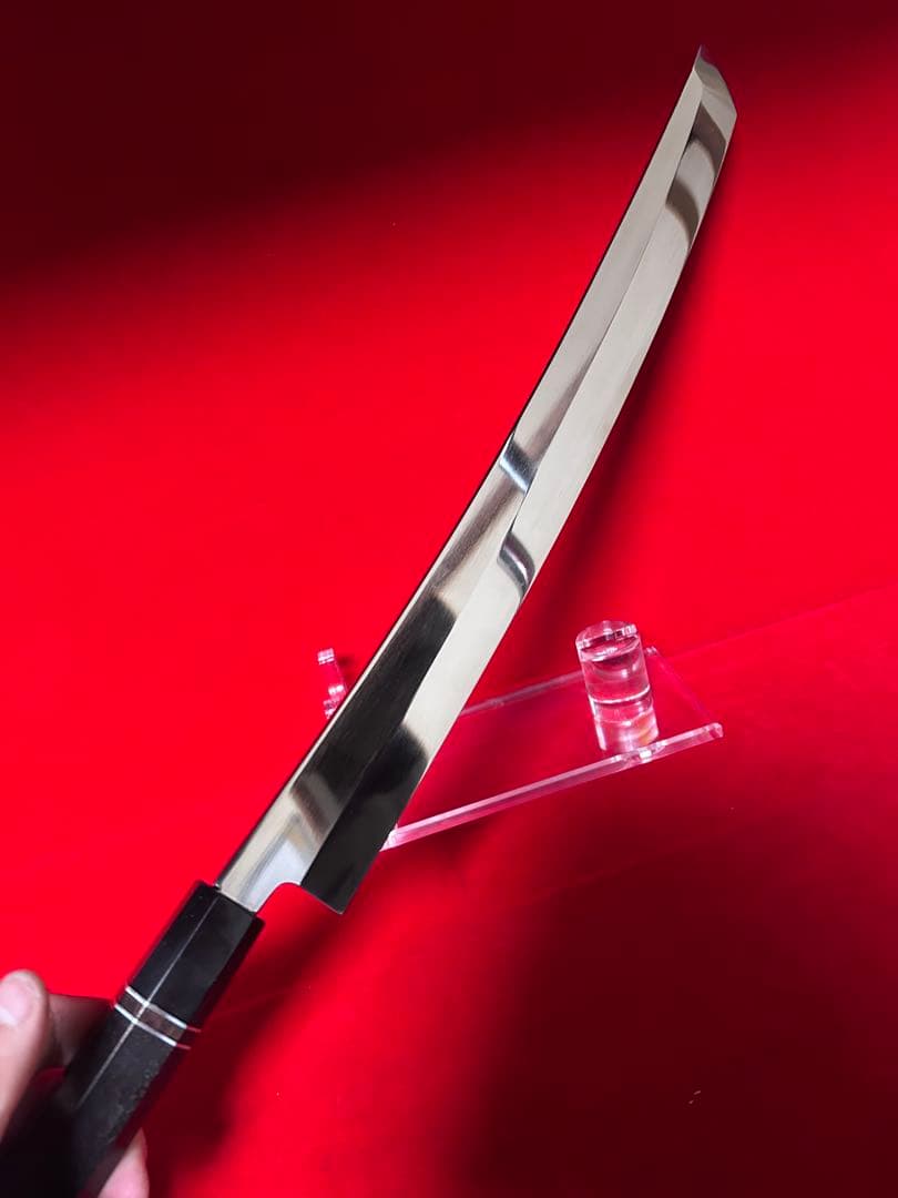 包丁　先丸型　尺三　鏡面仕上げ　切味抜群　箱付　未使用品