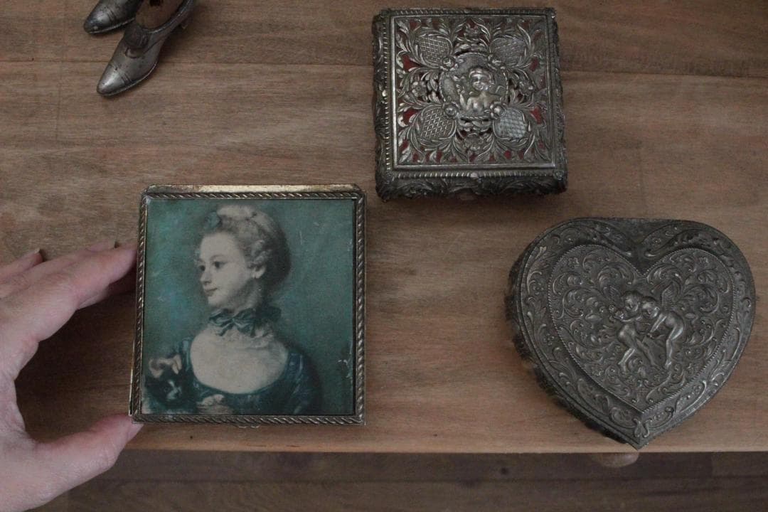 装飾ジュエリーボックス・天使ハート/フランスアンティーク