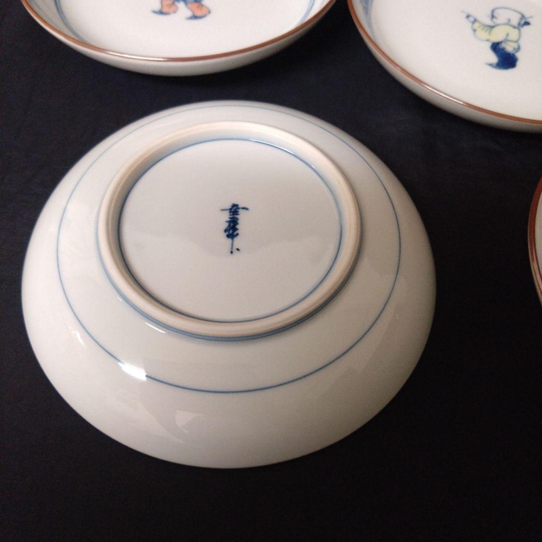 未使用 有田焼 幸祥窯　唐子　銘々皿5枚　縁起物　お祝い