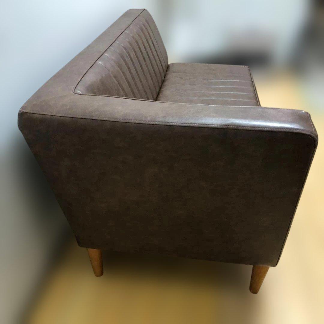 送料無料 2人掛けソファ レザー調 142cm 有名ショップ購入 112925