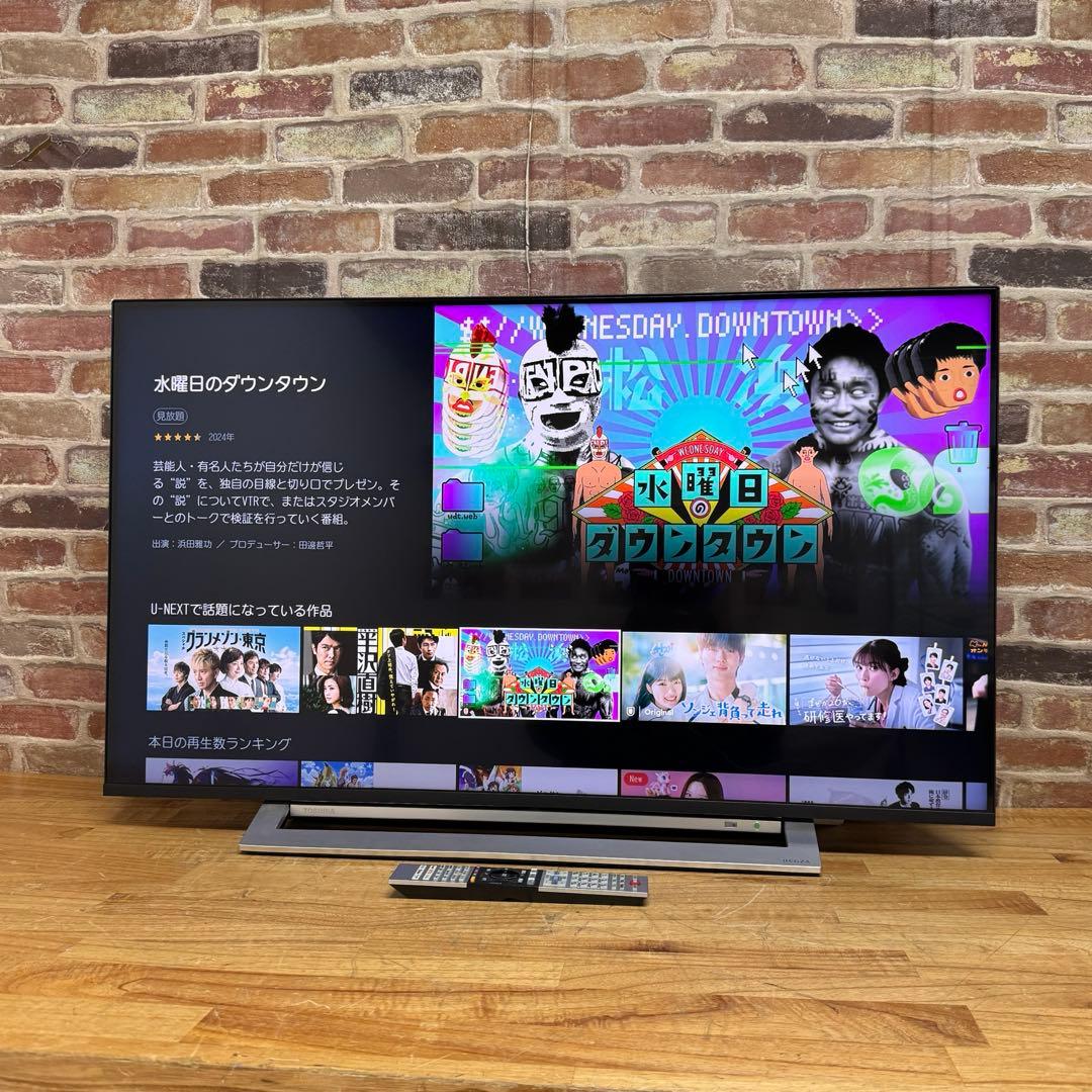 東芝 43V型 4Kチューナー搭載 液晶テレビ レグザ 43M530X W録画○