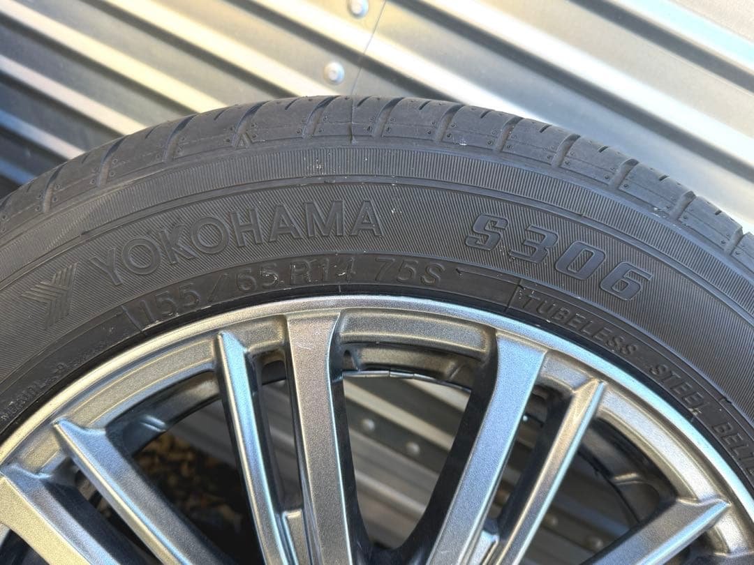 【バリ山　21年製】155\65R14 アルミ4本セット