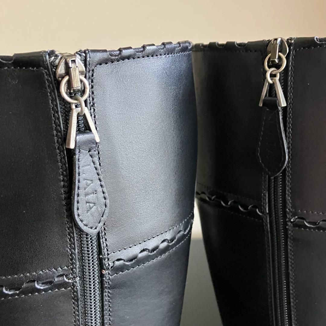 希少　ALAIA レザーロングブーツ　ビンテージ　アズディン・アライア　マドンナ