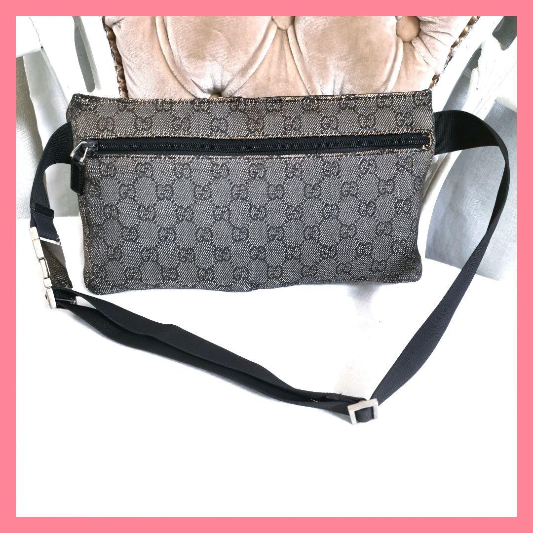 【良品】GUCCIグッチ ボディバッグ斜めがけショルダーバッグGG柄 鑑定済!