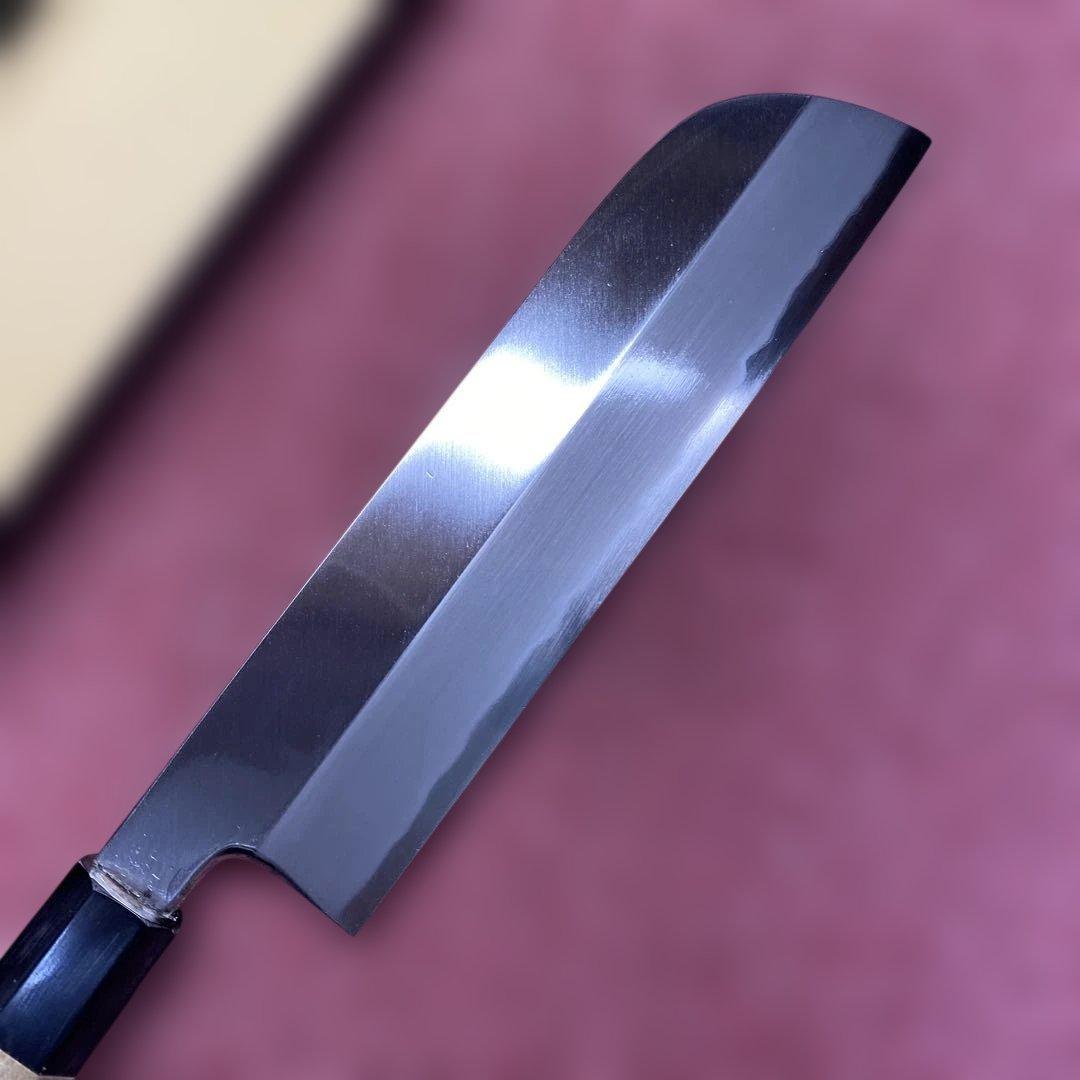 青二鋼　鎌型薄刃包丁　225㎜　7.5寸