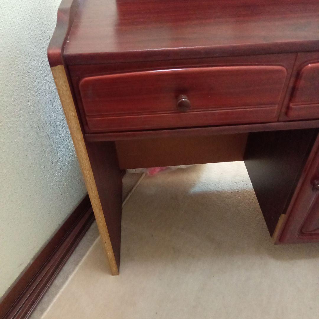 ダークブラウン 木製ドレッサー 鏡台