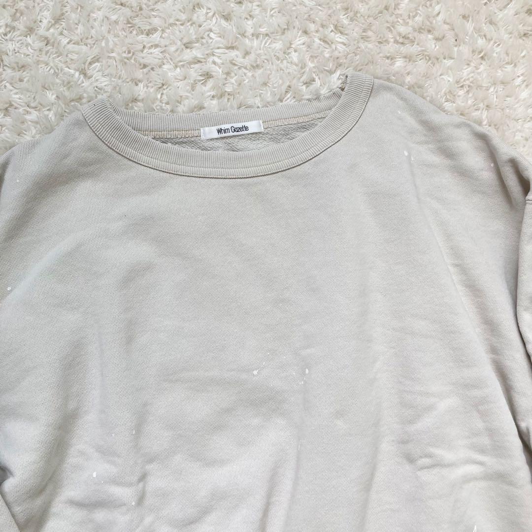 未使用級✨ウィムガゼット ヴィンテージ加工裏毛プルオーバー 2024 ベージュ