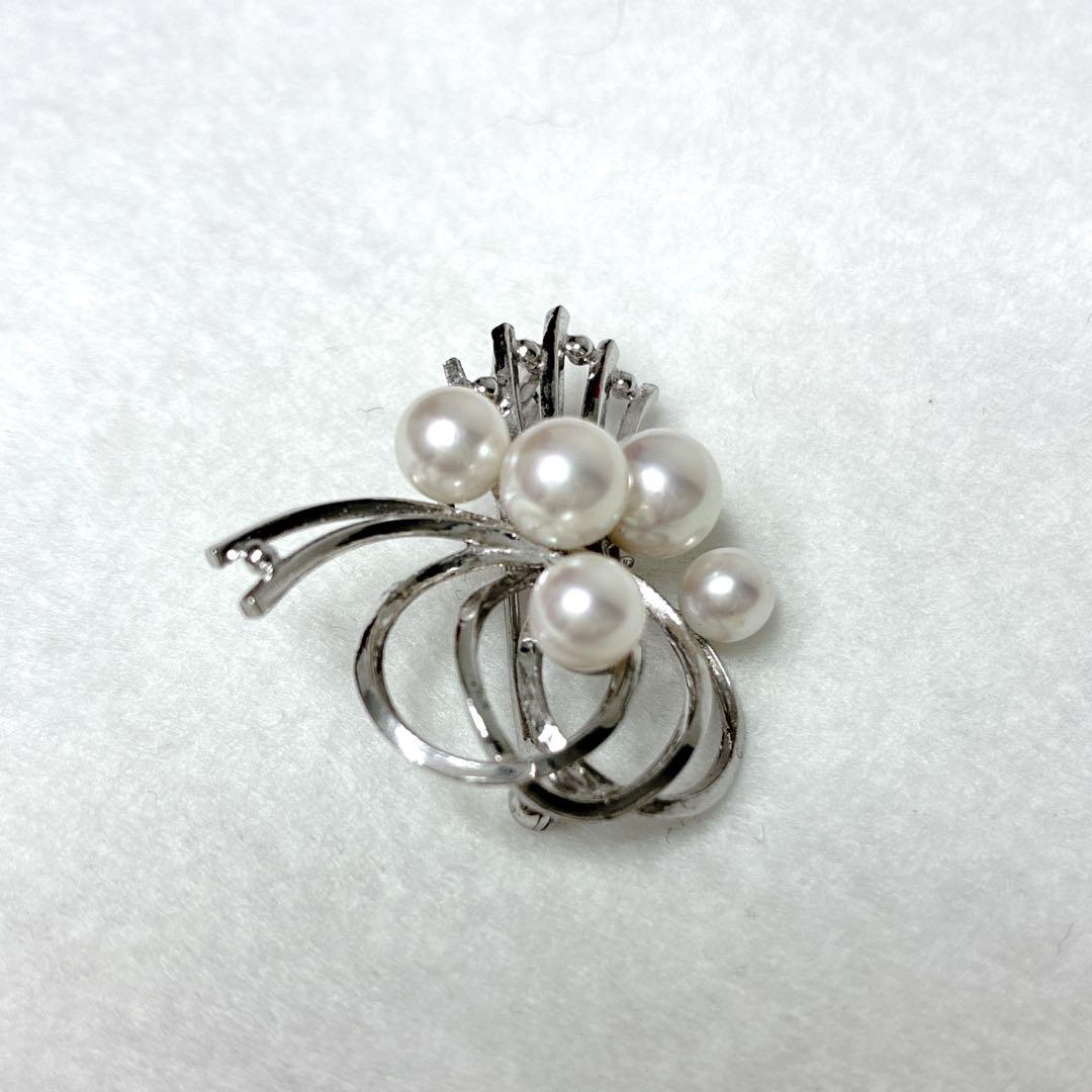 TASAKI アコヤ真珠 パール ブローチ シルバー 卒業式 入学式　上品　上質