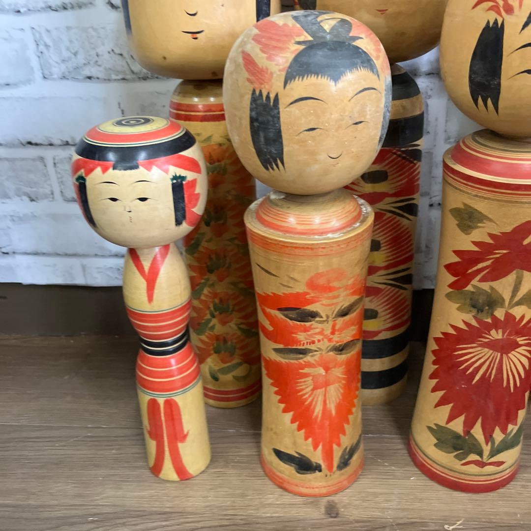 D-3 昭和レトロ 木製 こけし 小芥子 16体セット まとめ売り 日本人形