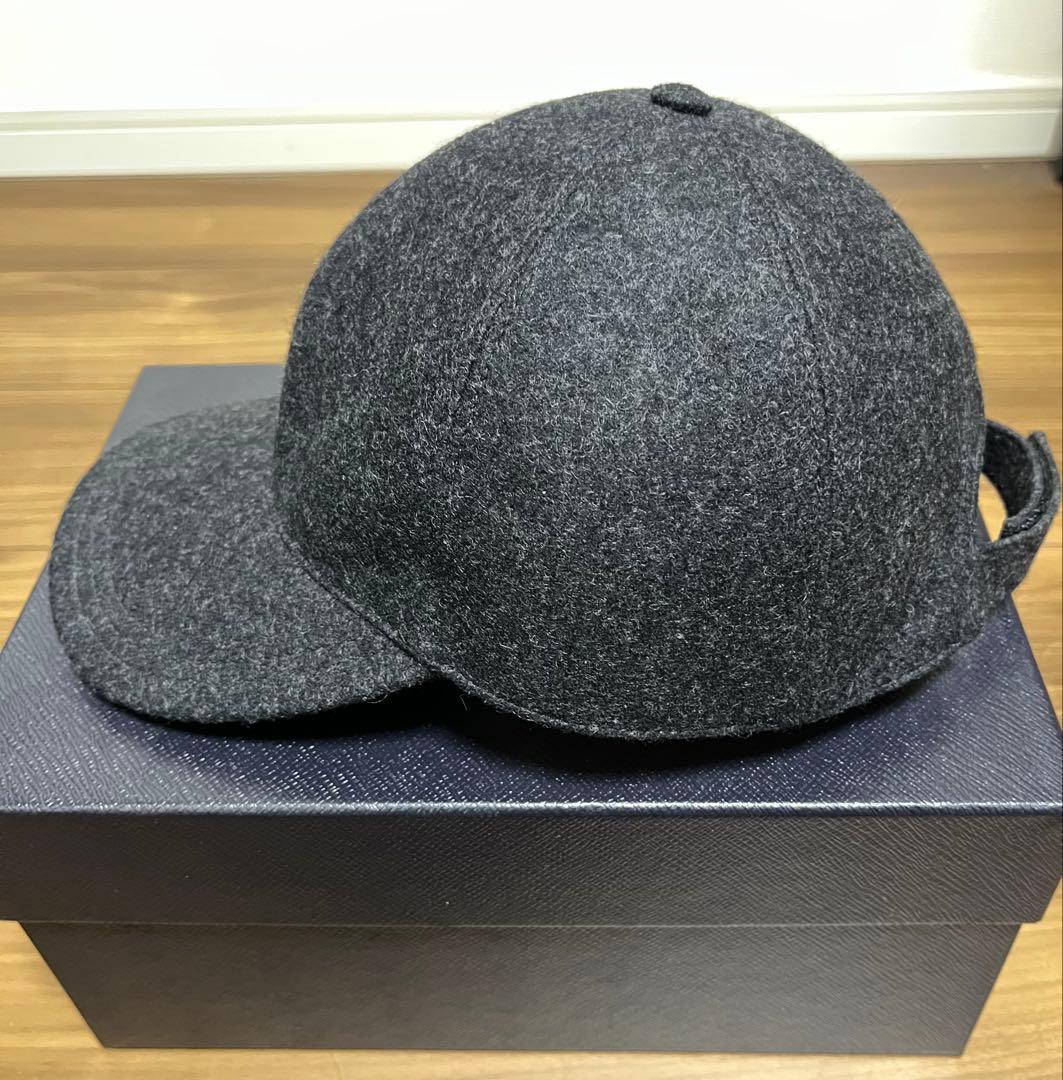 PRADA ウールフェルト ベースボールキャップ ダークグレー XLサイズ