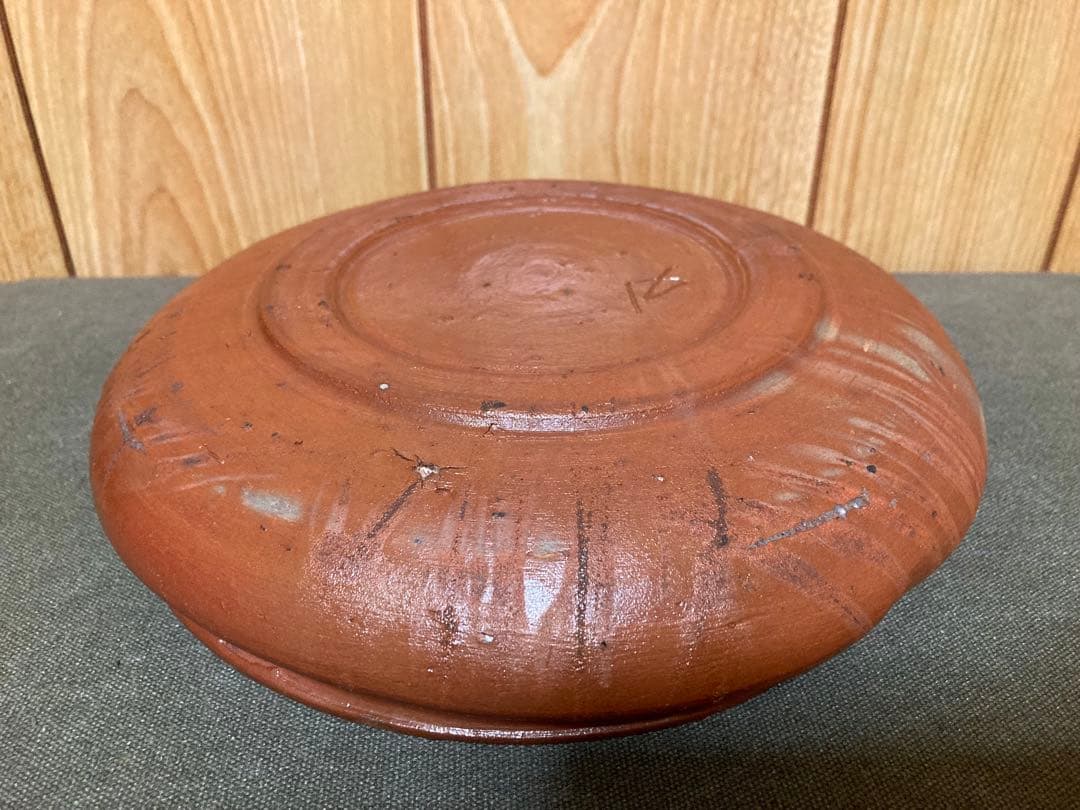 本物保証 安倍安人 緋襷備前鉢 (検索 古備前 金重陶陽 原田拾六 備前焼