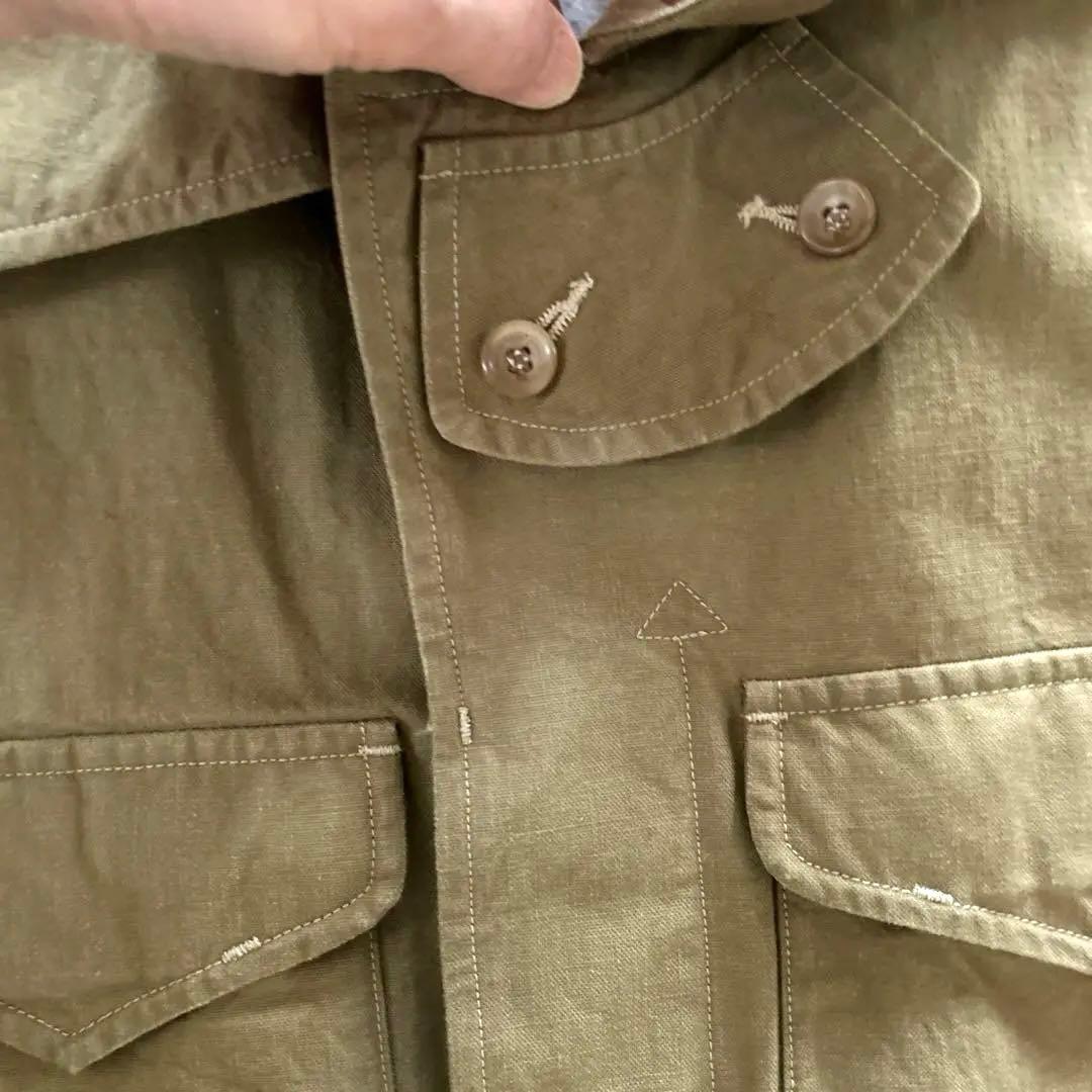 45R . 2way ミリタリーロングコート フリーサイズ　カーキ色