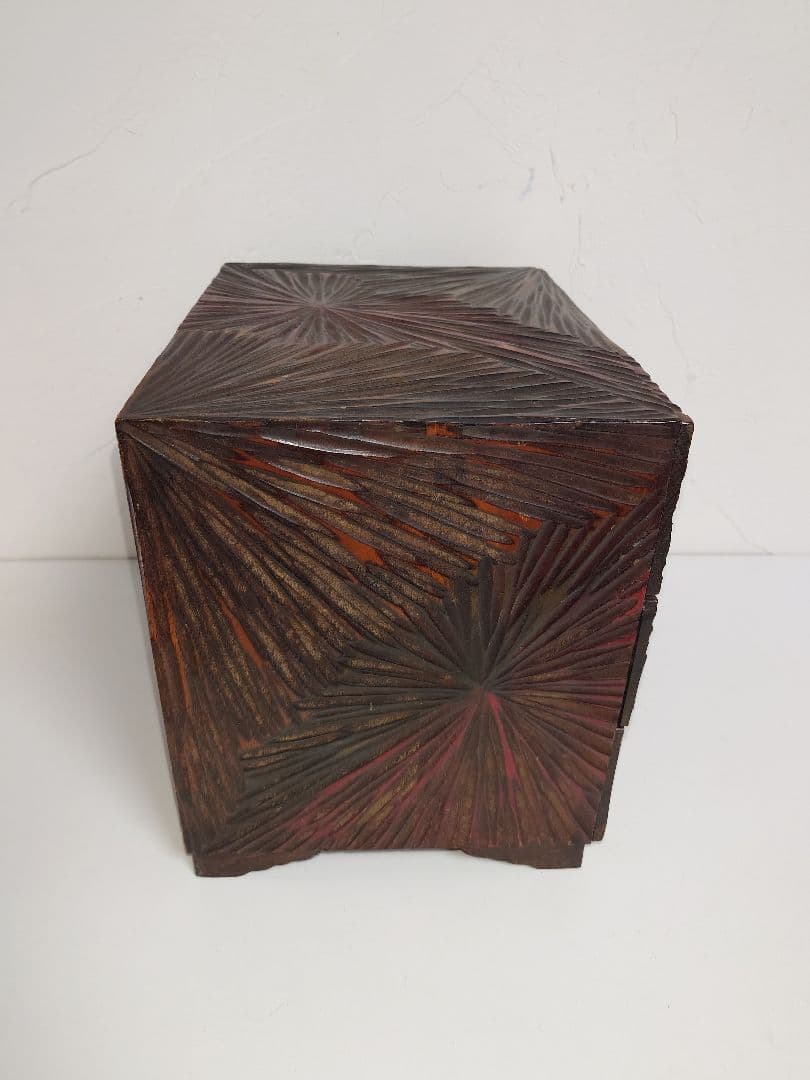 木製 3段 小物入れ 三段引出し 昭和レトロ 民芸 アンティーク 民藝 工芸