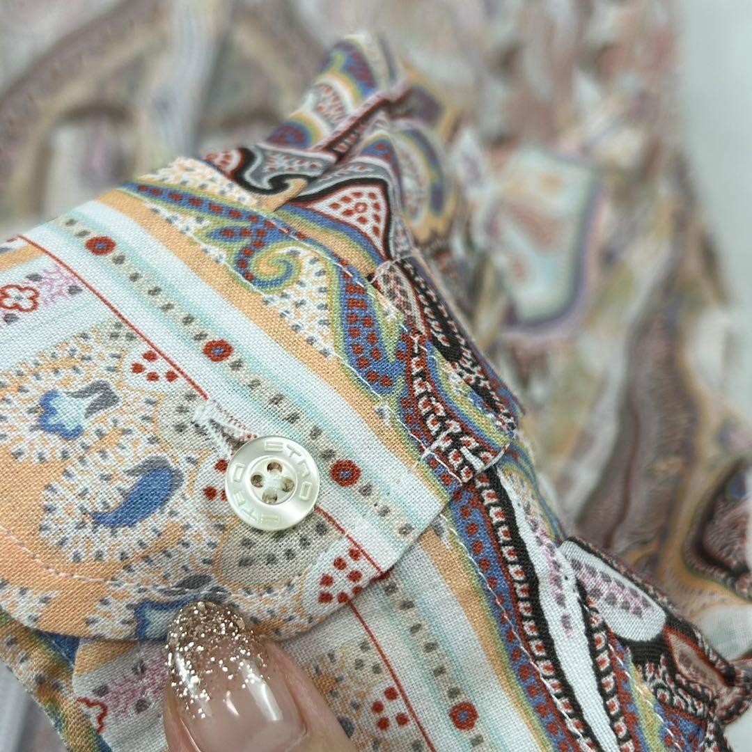 J494 新品未使用 M 46 エトロ ペイズリー柄 長袖 シャツ メンズ