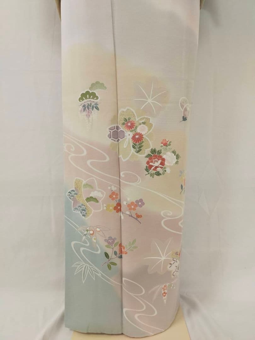 美品　正絹袷　手描き友禅訪問着単品