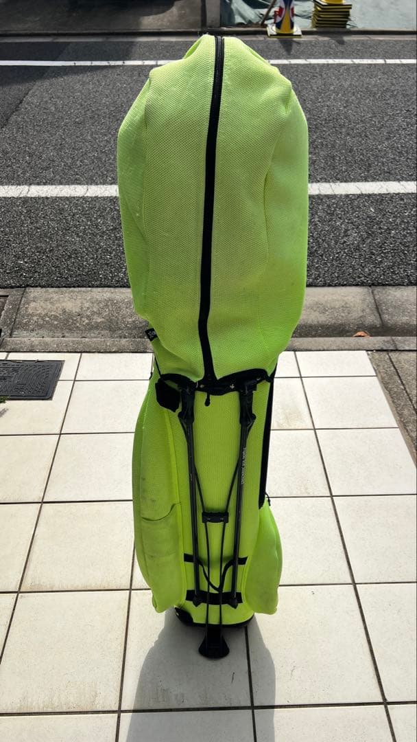 サイコバニー Psychobunny キャディバッグ 蛍光グリーン スタンド付き