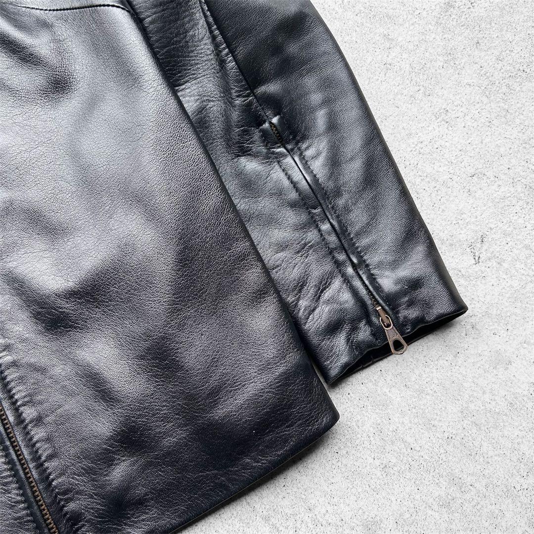 極美品 DOLCE&GABBANA 本革 レザージャケット 裏地 レオパード