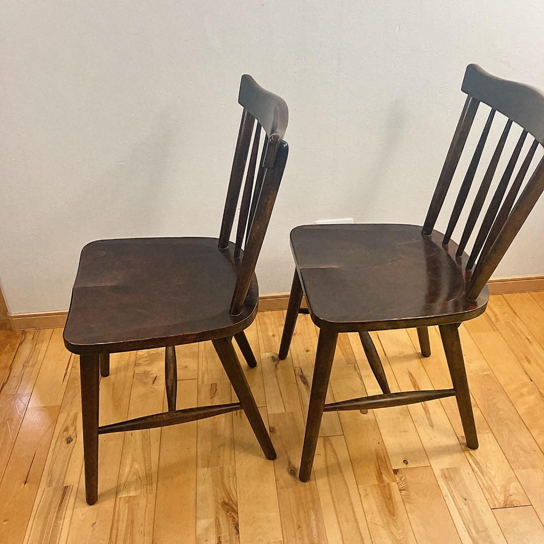 北海道民芸家具 ウィンザーチェア 樺材 廃盤モデル　2脚セット　本物志向の一脚