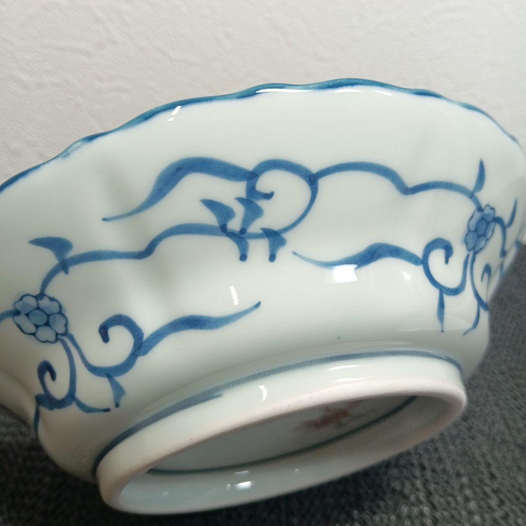 【美品】有田焼 林九郎 染錦八方地紋 浅小鉢 古伊万里様式 豪華絢爛 5枚セット