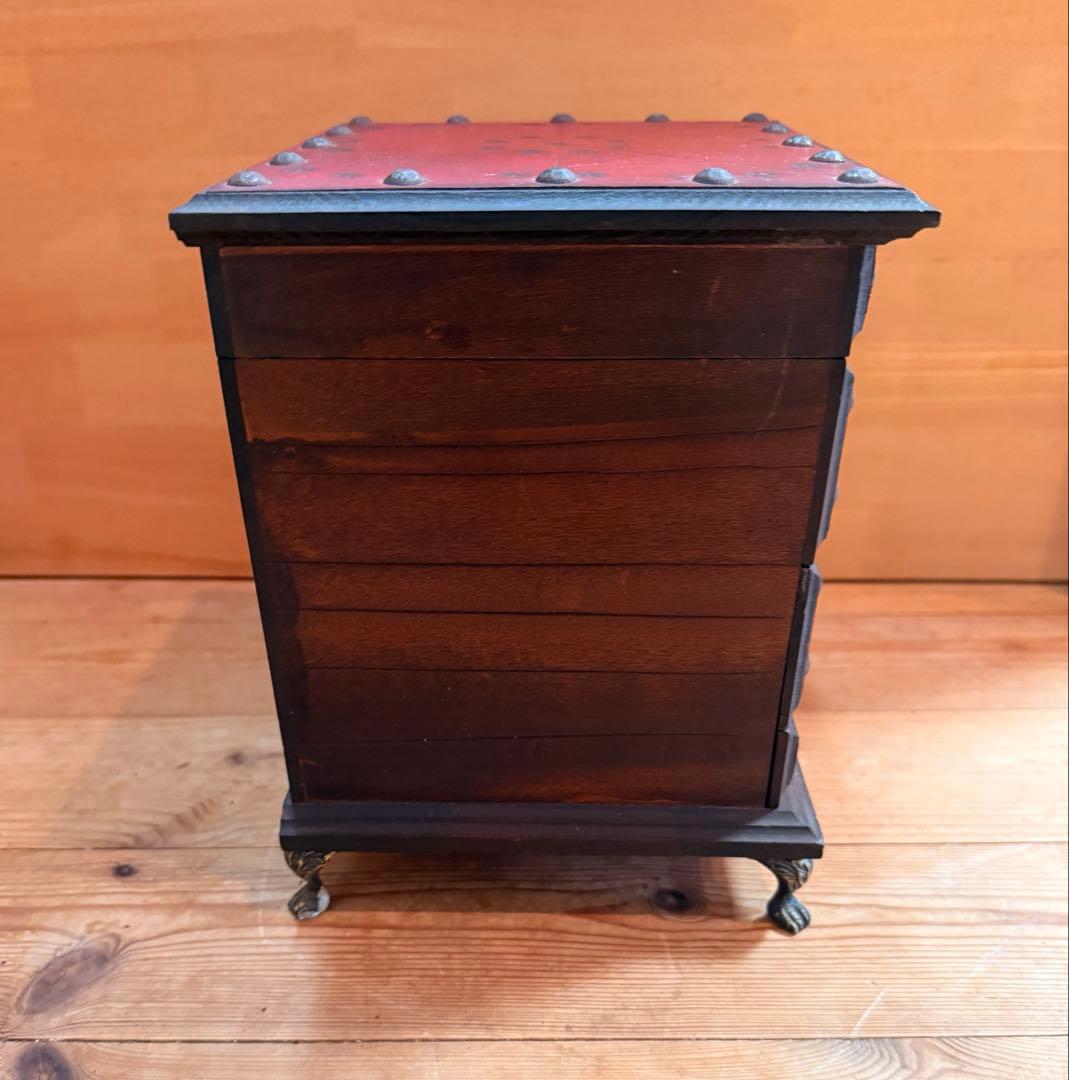 FUJI JAPAN オルゴール付き 3段ディスク付き アンティーク調