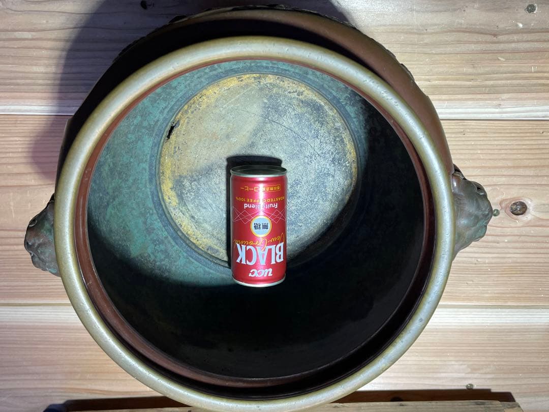 専用　義正　唐子　仙徳火鉢　大型　約5.5kg【m195 大正火鉢　仙徳銅器　】