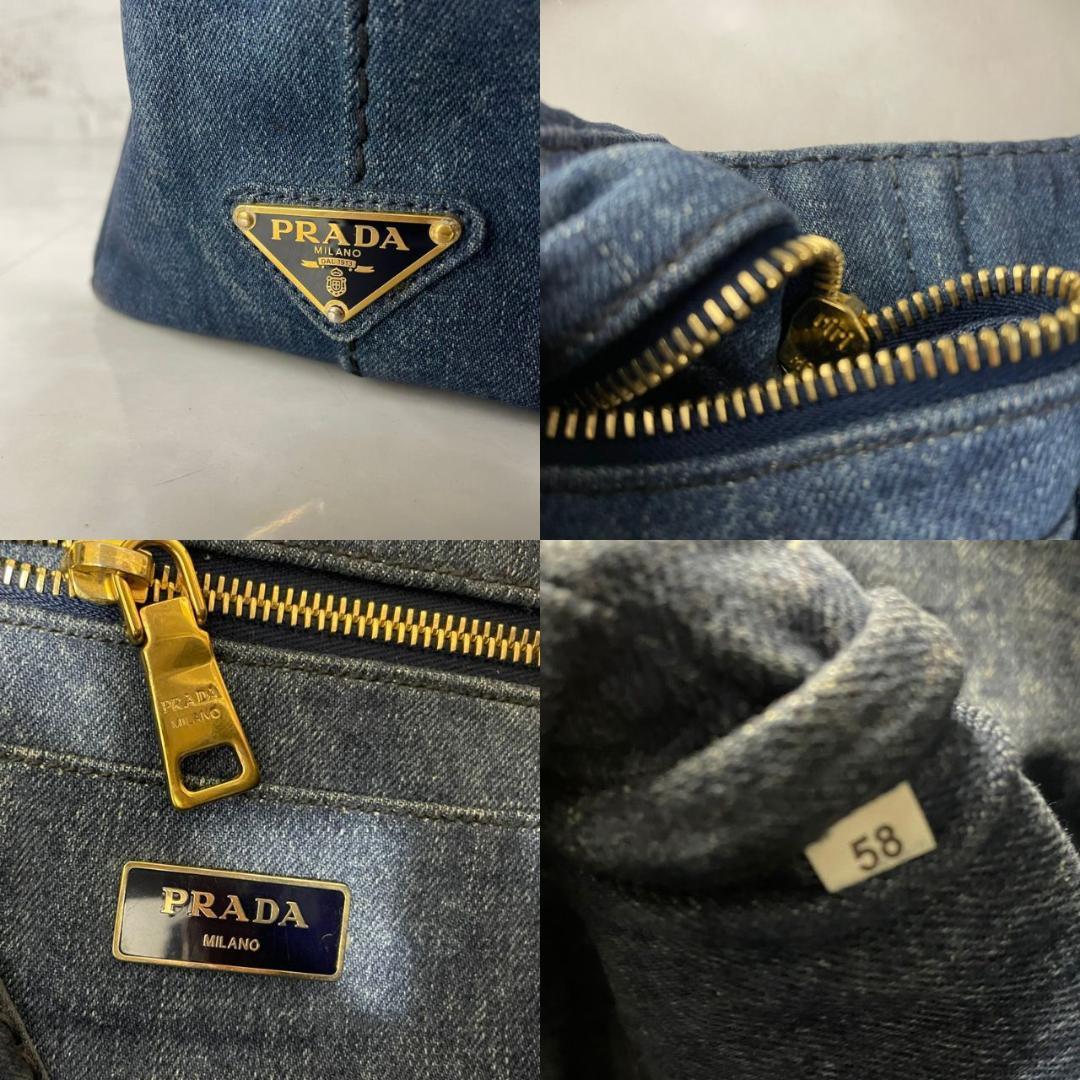 PRADA カナパ プラダ 2way ショルダーバッグ ハンドバッグ S デニム