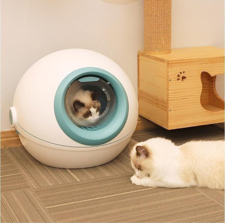 猫用トイレ 球形 完全密閉型 猫トイレ 脱臭機能付き 取り外し可能