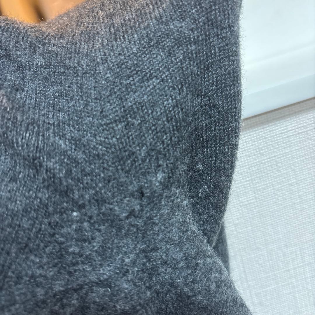 マルジェラ　グレー　クルーネック 長袖ニットセーター