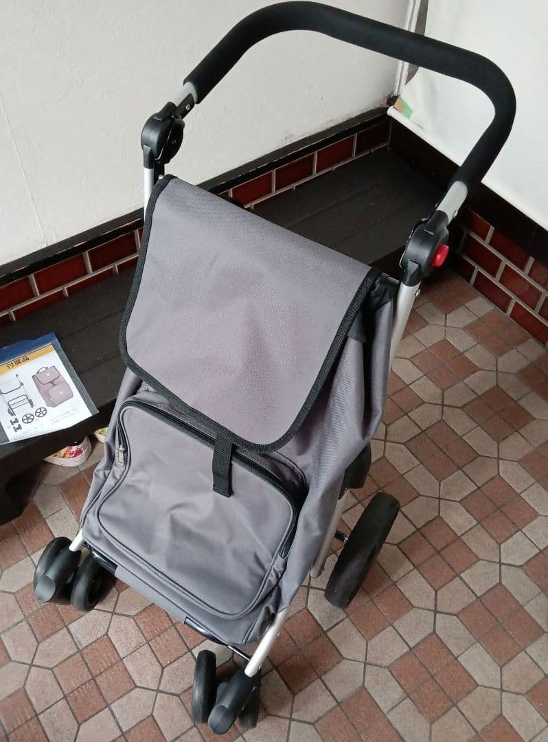 ショッピングカート 6輪 買い物カート 保冷バッグ付き キャリー グレー