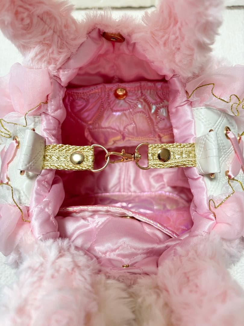 そ*2様 コヤンイサムチョン　ハンドメイド　ファーフリルバッグ　ピンク　ルミちゃ