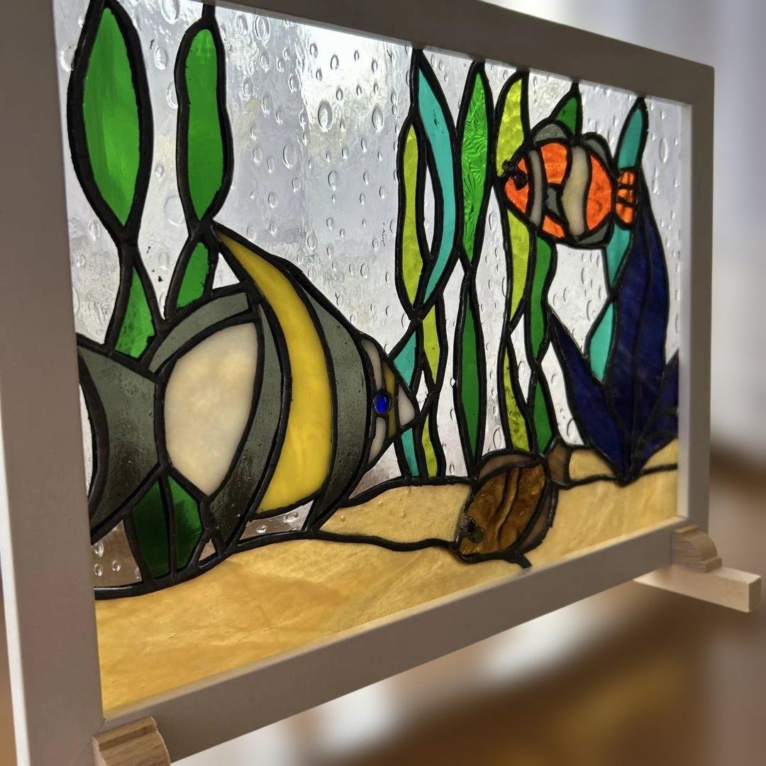 ステンドグラスパネルお魚ワールド