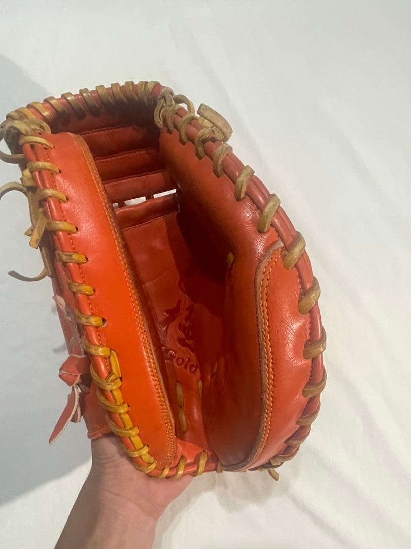【hagiko】ハイゴールド 軟式用キャッチャーミット オレンジ