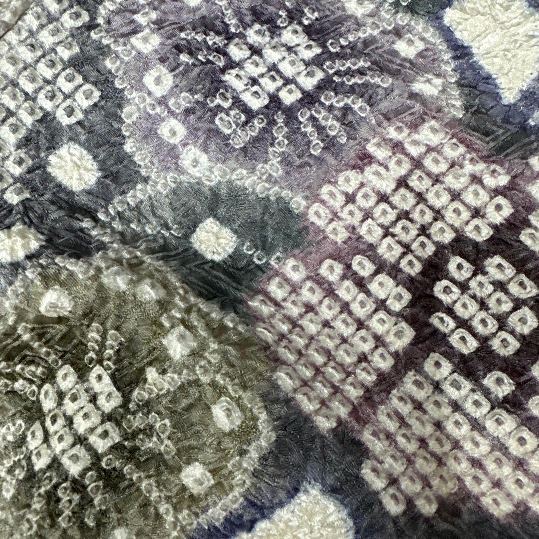 藤娘きぬたや 薄グレー 総絞り 下り藤 訪問着