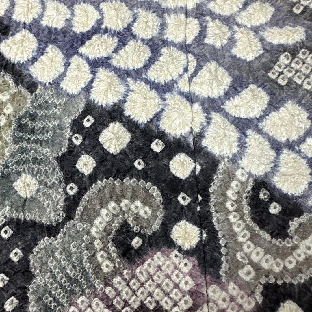 藤娘きぬたや 薄グレー 総絞り 下り藤 訪問着