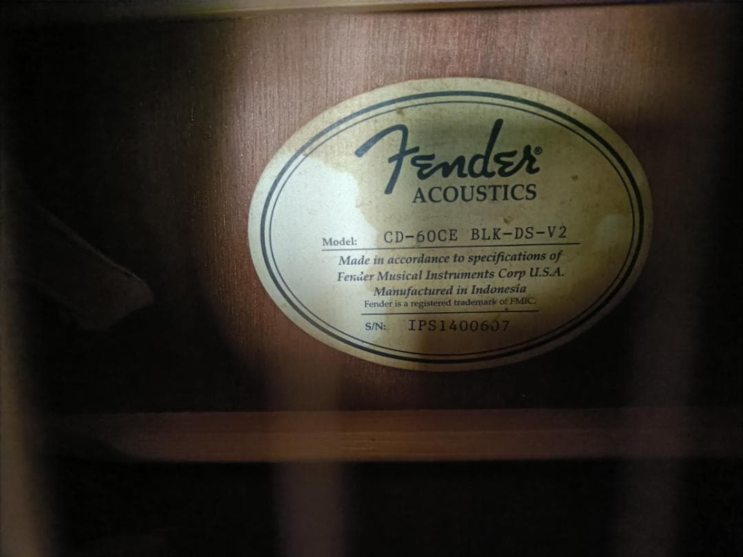 【！美品！】Fender CD-60CE BLK-DS-V2　エレアコ