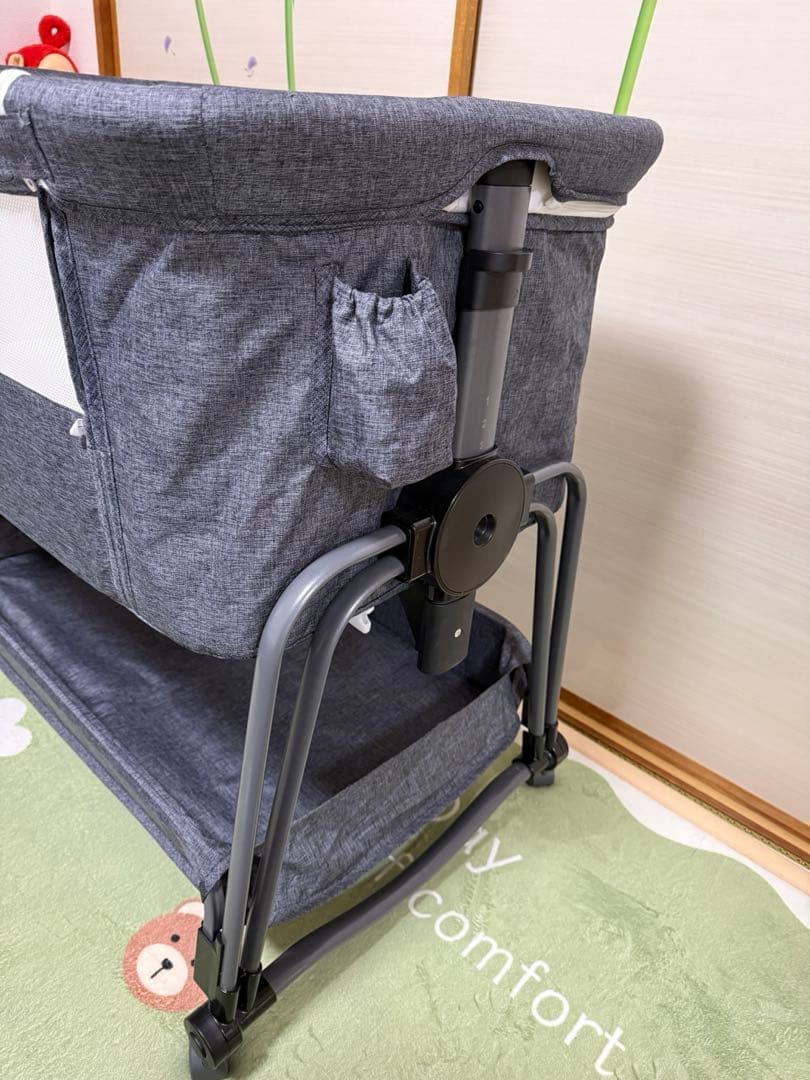 ベビーベッド グレー