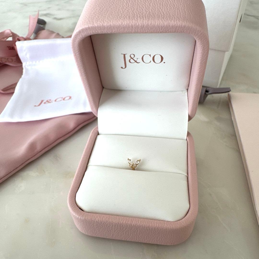 14K ソリッドゴールド シングル ミニ スパークル バタフライ ピアス