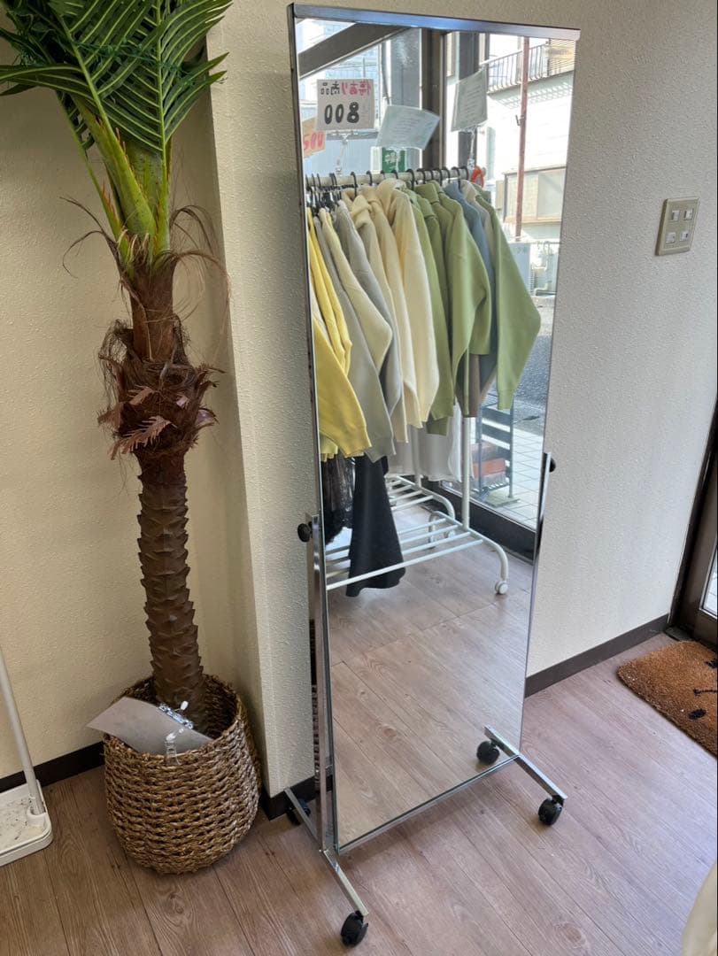 スタンドミラー 高さ158 cm キャスター付き