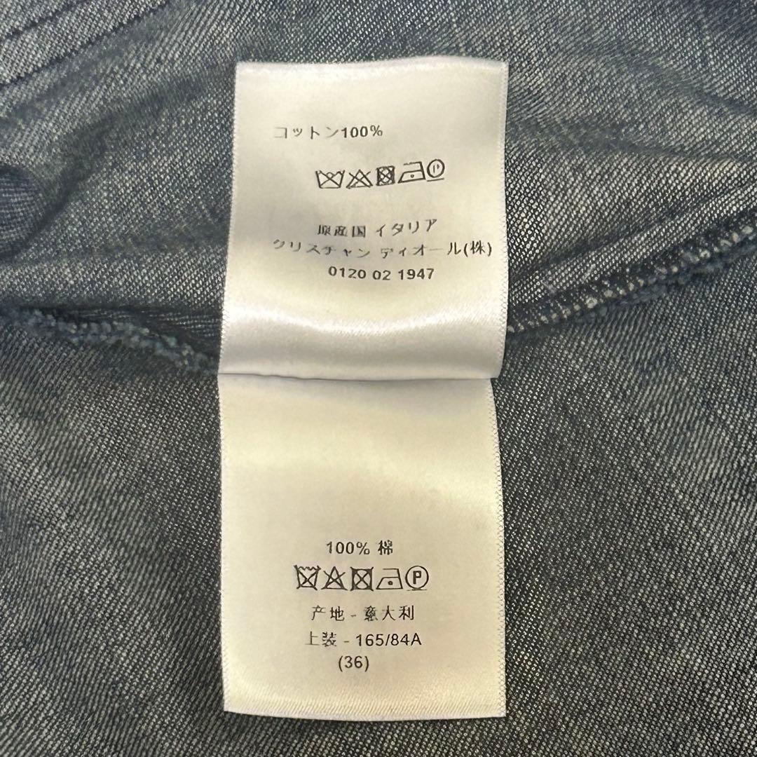 Christian Dior デニム プリーツ ワンピース 半袖 インディゴ