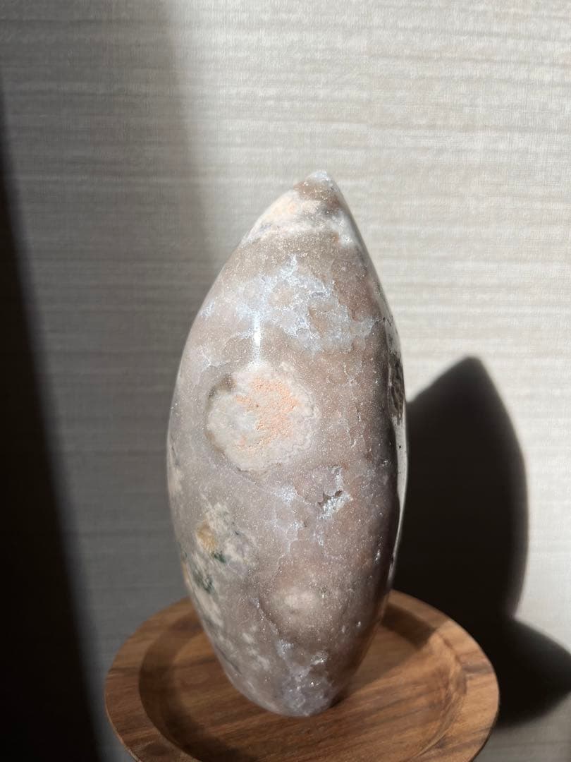 ピンクアメジスト×桜瑪瑙 共生ジオード 原石置物 ガラスドーム付