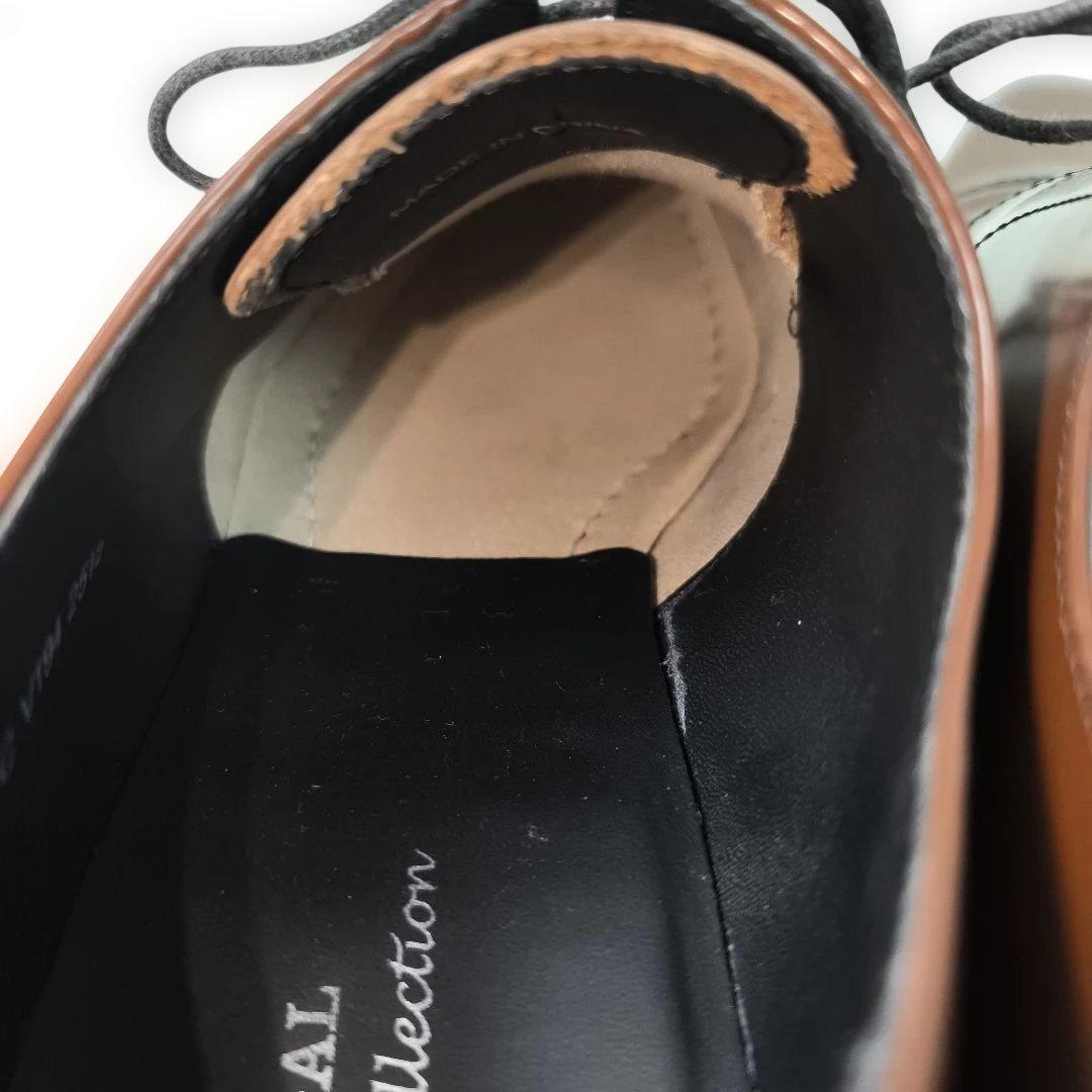 ✨極美品✨リーガル ドレスシューズ 外羽根 ストレートチップ ガラスレザー 茶色