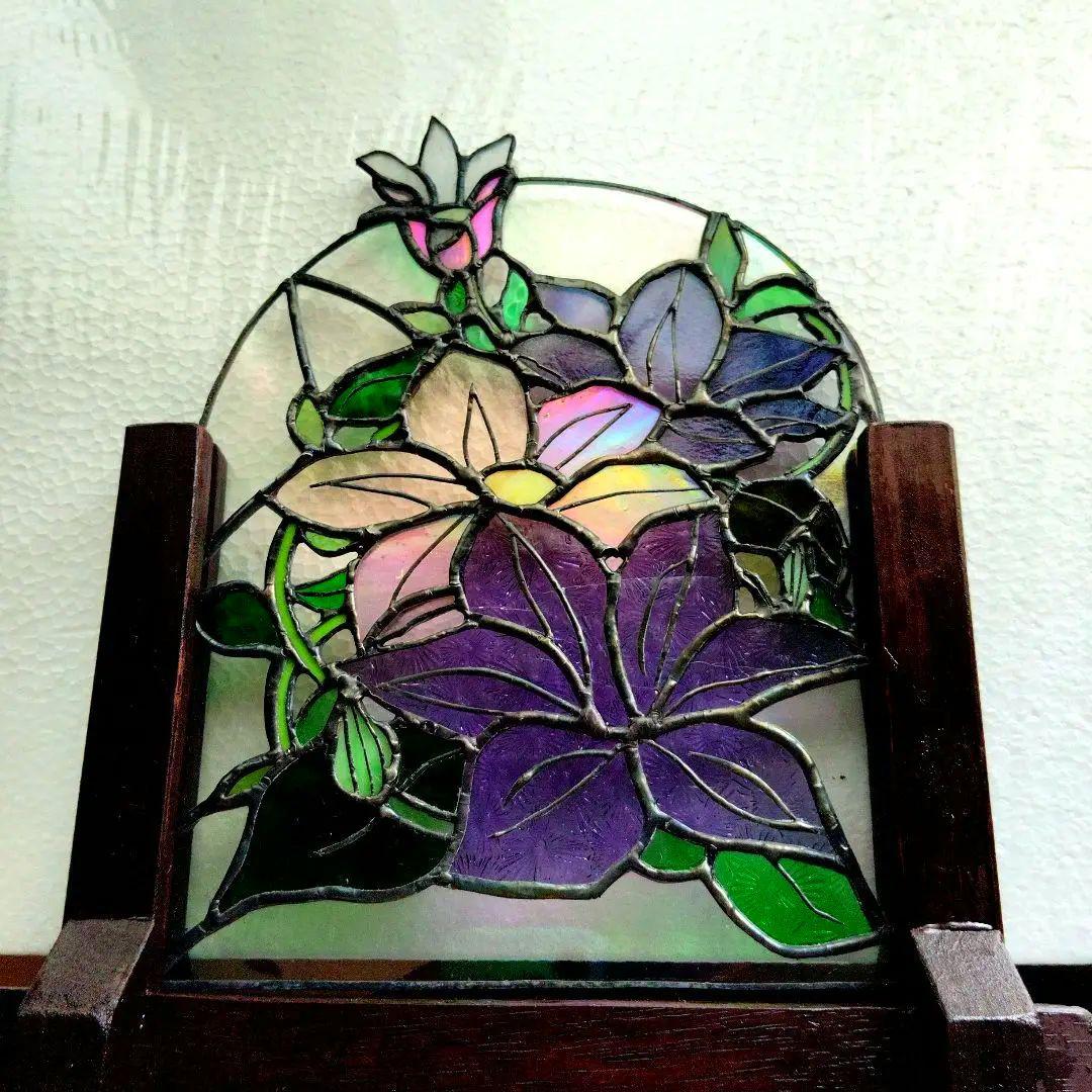 ステンドグラス パネルクレマチス