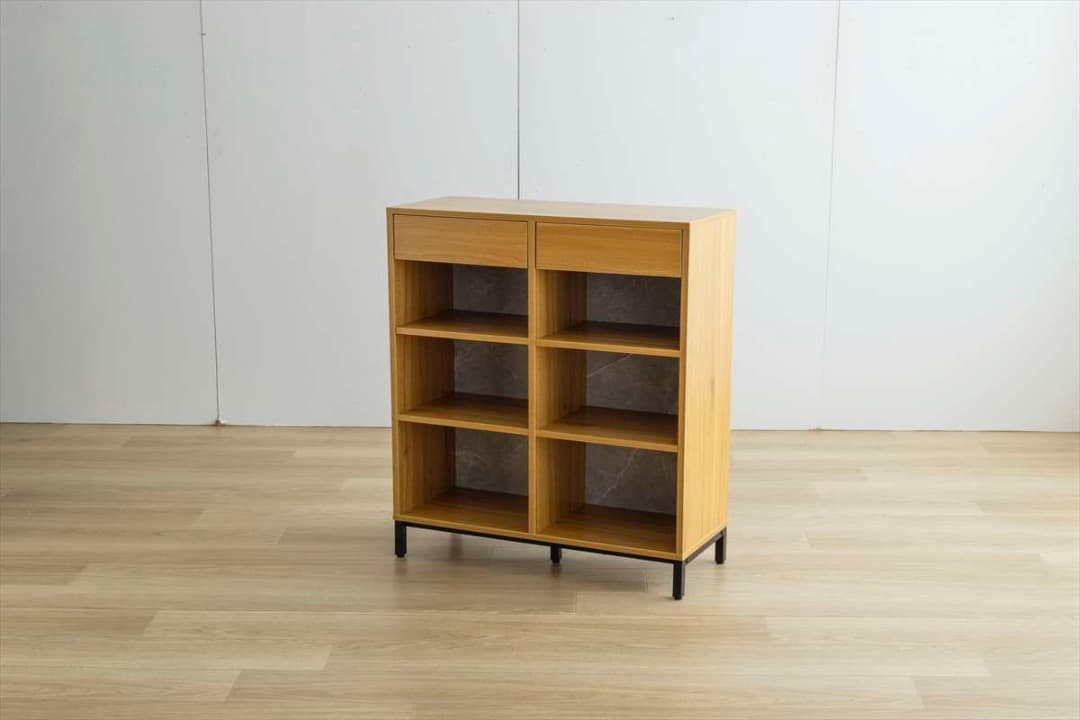 【送料無料】【幅70cm】引き出し付き本棚 木目調 ストーン調 収納 飾り棚