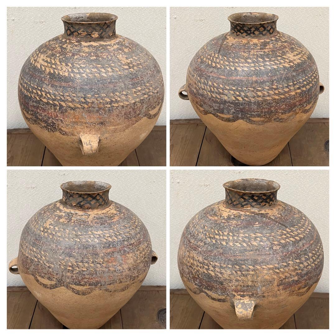 彩陶 【中国彩陶双耳大壷 アンダーソン土器/出土品】紀元前五千年