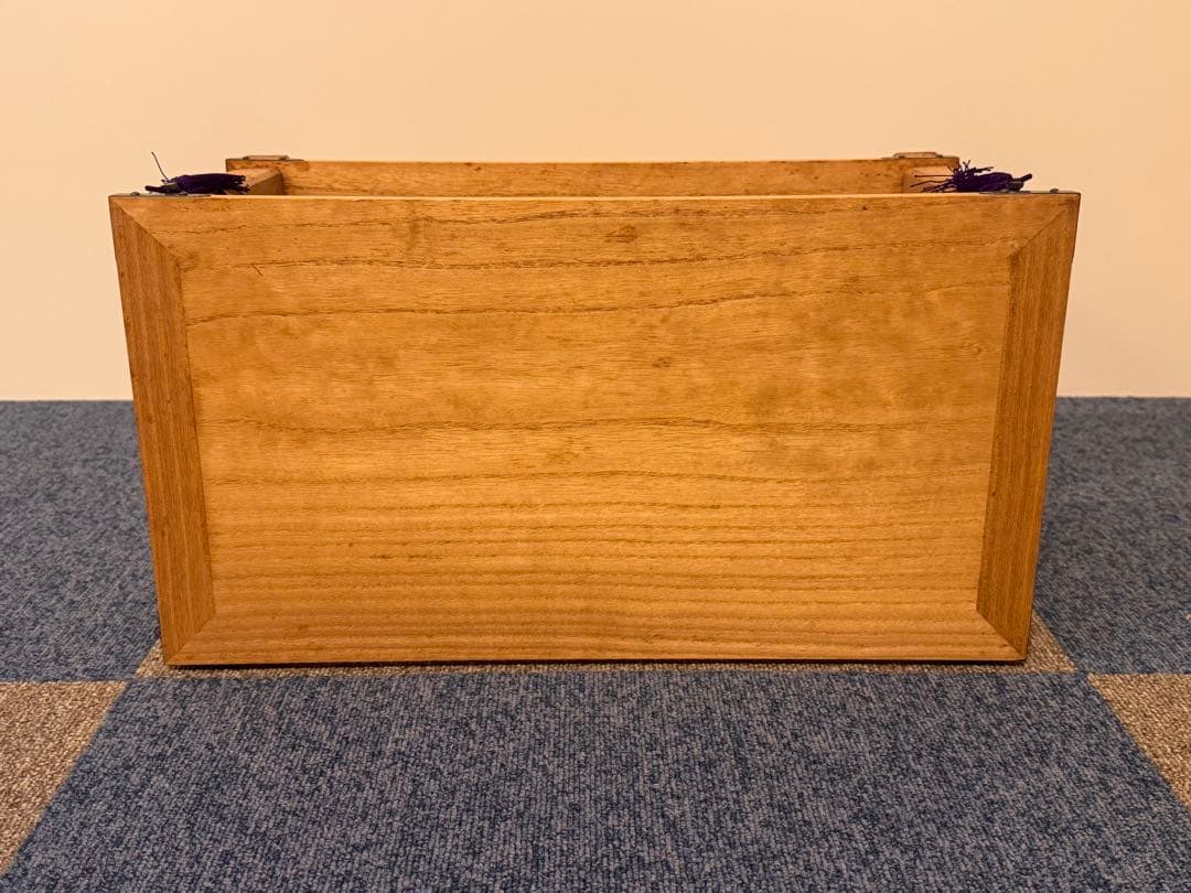 塗師 長谷川祐斎 作 冠基 房飾 共箱 木製 花台 二段