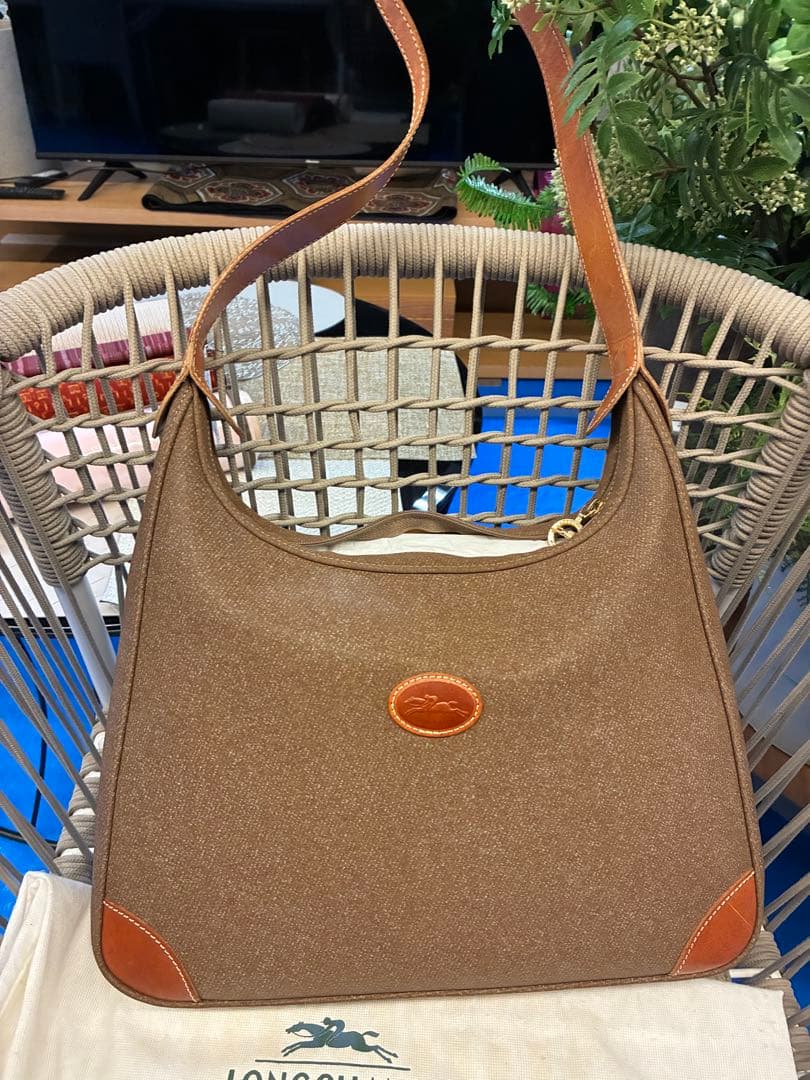 LONGCHAMP ブラウン ショルダーバッグ 保存袋付き